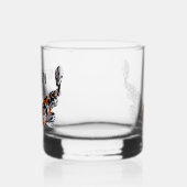Koi Fish Illustratie in Sinaasappel Gepersonalisee Whisky Glas (Links)