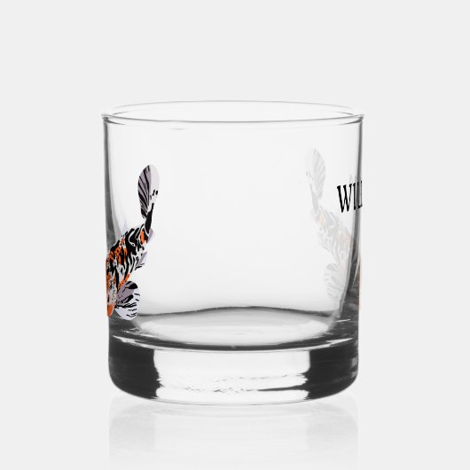 Koi Fish Illustratie in Sinaasappel Gepersonalisee Whisky Glas (Rechts)