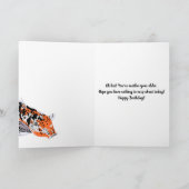 Koi Fish Illustration Oranje and Blue Birthday Kaart (Binnen)