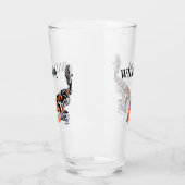 Koi Fish Illustration Oranje and Blue Personalized Glas (Links)