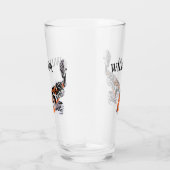 Koi Fish Illustration Oranje and Blue Personalized Glas (Rechts)