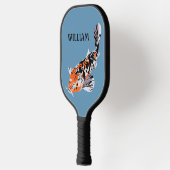 Koi Fish Illustration Oranje and Blue Personalized Pickleball Paddle (Links)