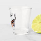 Koi Fish Illustration Oranje and Blue Personalized Shot Glas (Rechts)