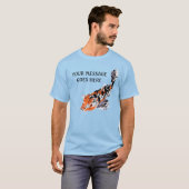 Koi Fish Illustration Oranje and Blue Personalized T-shirt (Voorkant volledig)