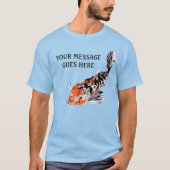 Koi Fish Illustration Oranje and Blue Personalized T-shirt (Voorkant)