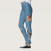Koi Fish Illustrations on Blue Waves Patterned Leggings (Links)