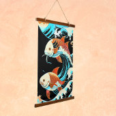 Koi Fish in a Great Wave Comic Book Style  Hangend Wandkleed