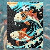 Koi Fish in a Great Wave Comic Book Style  Legpuzzel