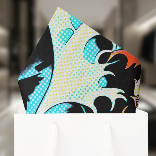 Koi Fish in a Great Wave Comic Book Style Tissuepapier