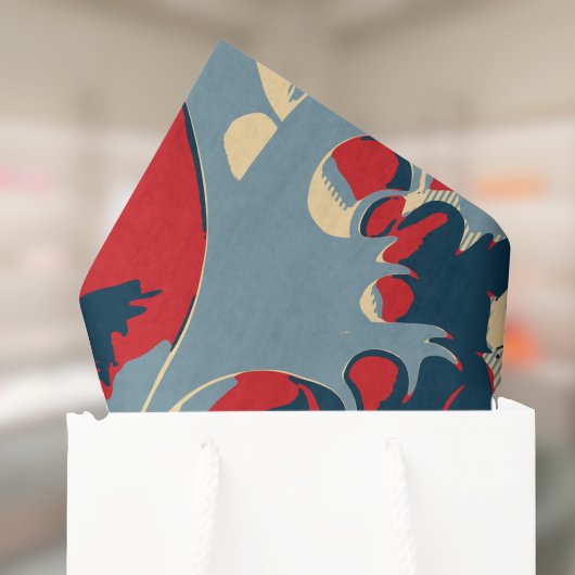 Koi Fish in Great Wave Style with Red Navy Blue Tissuepapier