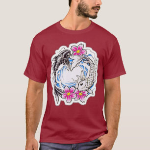 Koi Fish in Love Yin en Yang T-shirt
