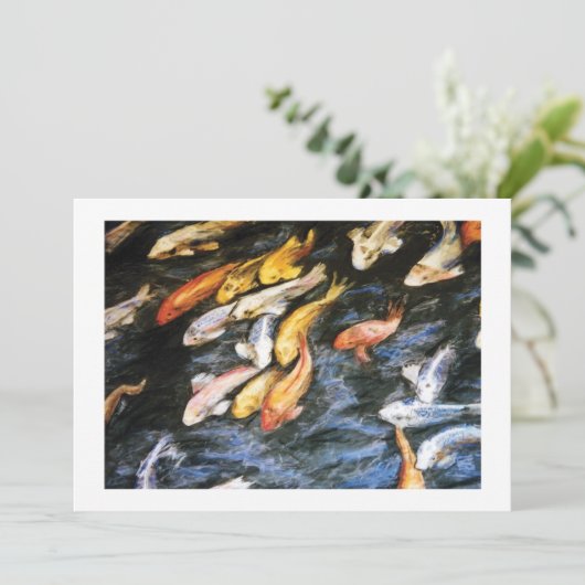 Koi Fish Invitation Kaart (Staand voorkant)