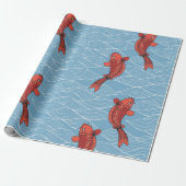 KOI FISH JAPANESE Wrappelpapier Cadeaupapier (Uitgerold)