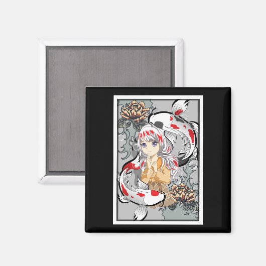 Koi Fish Japans esthetisch anisme otaku Girl Magneet (Voorkant / Achterkant)