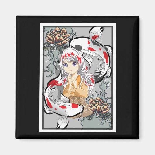 Koi Fish Japans esthetisch anisme otaku Girl Magneet (Voorkant)