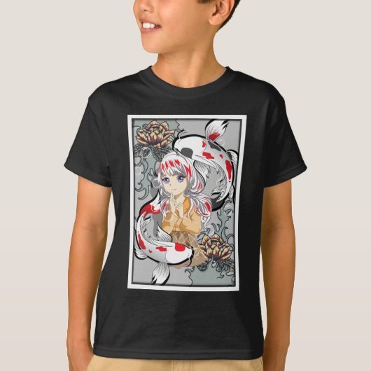 Koi Fish Japans esthetisch anisme otaku Girl T-shirt (Voorkant)