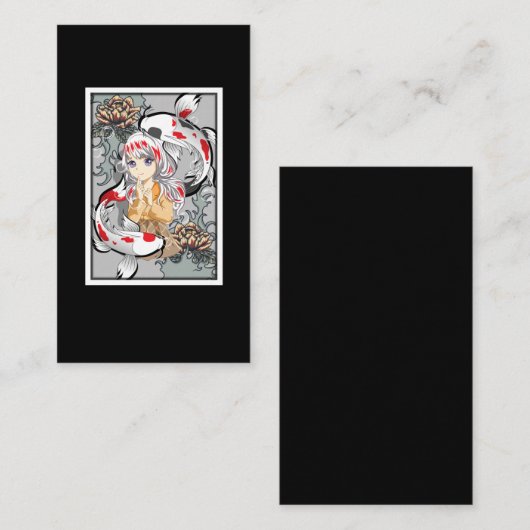 Koi Fish Japans esthetisch anisme otaku Girl Visitekaartje (Voorkant / Achterkant)
