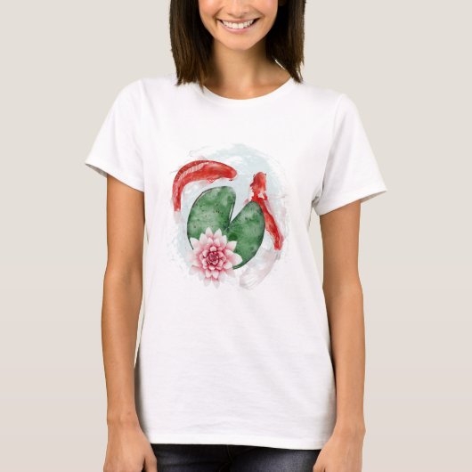 Koi Fish Japans kunstwerk T-shirt (Voorkant)