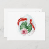 Koi Fish Japans kunstwerk Uitnodiging Briefkaart (Voorkant / Achterkant)