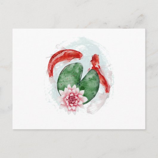Koi Fish Japans kunstwerk Uitnodiging Briefkaart (Voorkant)