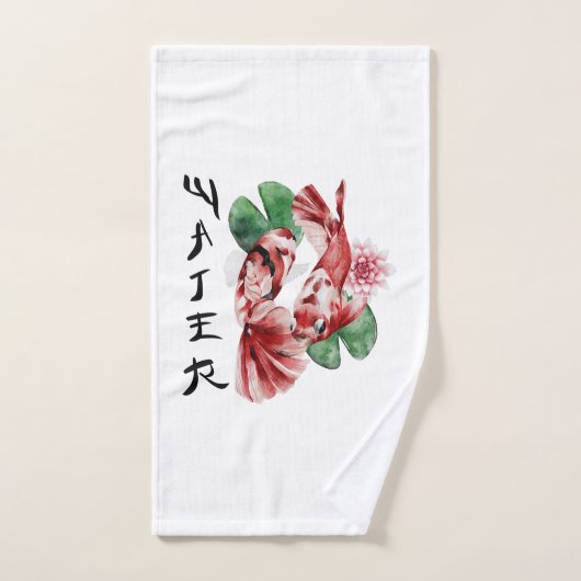Koi Fish Japans stijlscript oosterse kunst Bad Handdoek (Handdoek)