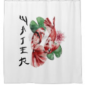 Koi Fish Japans stijlscript oosterse kunst Douchegordijn (Voorkant)