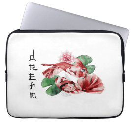 Koi Fish Japans stijlscript oosterse kunst Laptop Sleeve