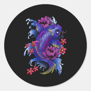 Koi Fish Japans Tattoo Jinli Japan Coi Carp Ronde Sticker