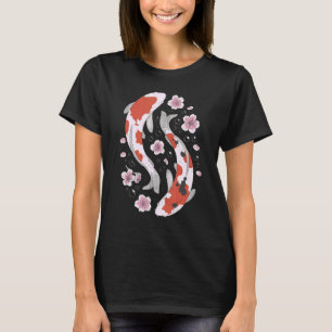 Koi Fish Japanse Cherry Blossom Graphic T-shirt