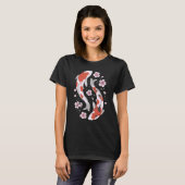 Koi Fish Japanse Cherry Blossom Graphic T-shirt (Voorkant volledig)