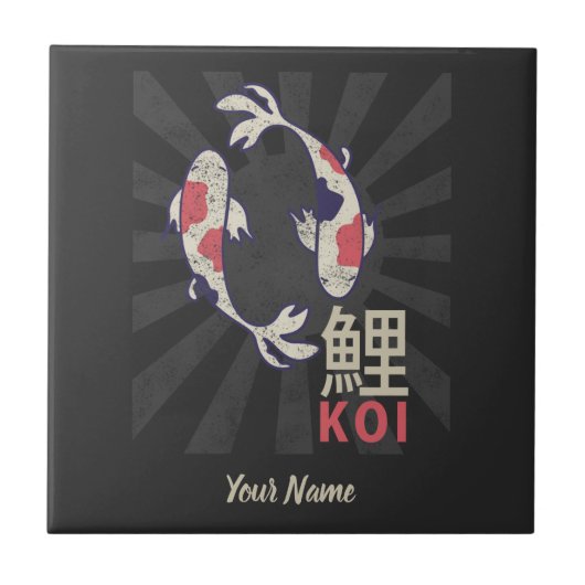 Koi Fish Japanse Nishikigoi Carp Tegeltje (Voorkant)