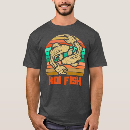 Koi Fish - Japanse Nishikigoi Koi - Retro Pond T-shirt (Voorkant)