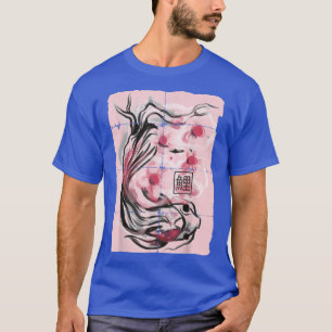 Koi Fish Japanse Sakura Cherry Blossom Graphic T- T-shirt