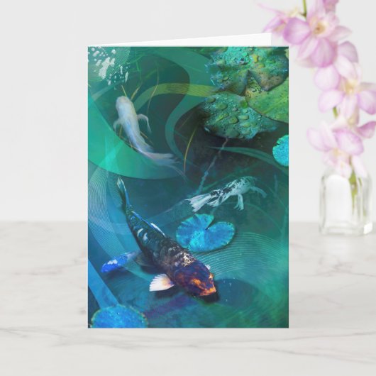 Koi Fish JOY OF KOI Kaart (Orchidee)