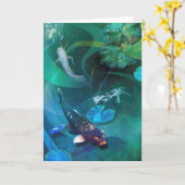 Koi Fish JOY OF KOI Kaart (Gele Bloem)