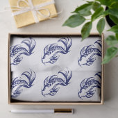 Koi Fish Karp #2 DIY kleuren blauw Tissuepapier (Geschenk)
