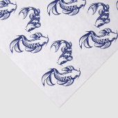 Koi Fish Karp #4 DIY kleuren blauw Tissuepapier (Detail)