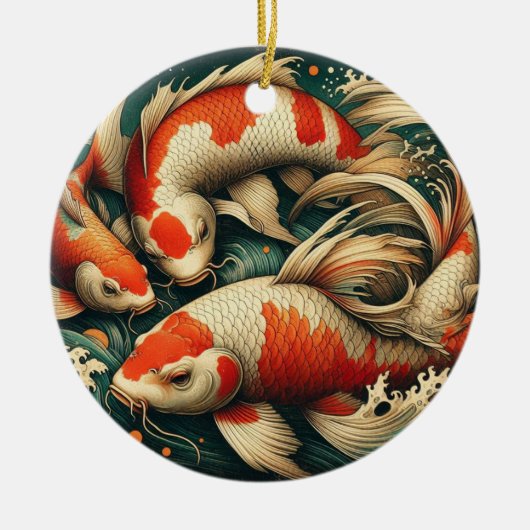 Koi Fish Kerstmis Keramisch Ornament (Voorkant)
