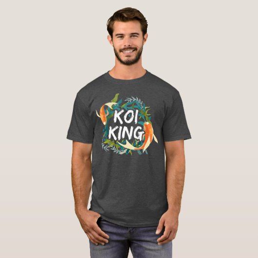 Koi Fish King Japanse tuin Kois Pond Sanke T-shirt (Voorkant volledig)