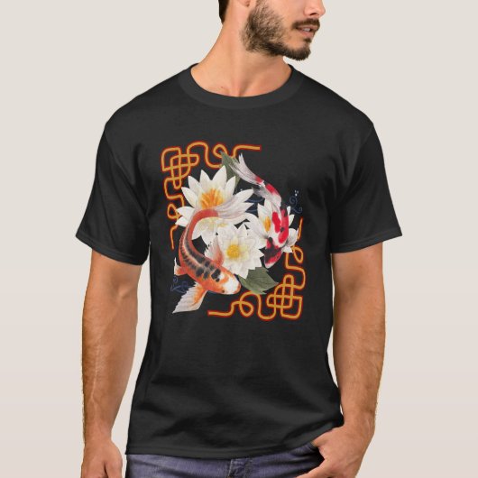 Koi Fish Koi Breeder Zen Garden Motif Koi Carp en T-shirt (Voorkant)