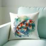Koi Fish Kussens<br><div class="desc">Verhoog uw interieur met de serene elegantie van ons Waterverf Koi Fish Sierkussen, met levendige, zorgvuldig vervaardigde kunstwerken van sierlijke koi vis in tinten van sinaasappel, rood en wit. Symboliseert geluk en schoonheid, dit kussen legt de essentie van deze majestueuze wezens vast tegen een rustige achtergrond, waardoor een vredige sfeer...</div>