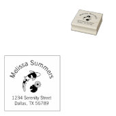 Koi Fish Lily Arch Adres Rubberstempel (Gestempeld)