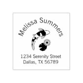 Koi Fish Lily Arch Adres Rubberstempel (Afrduk)