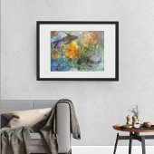 Koi Fish Line Art Waterverf Poster