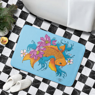 Koi Fish Lotus Kersenbloesem Badmat