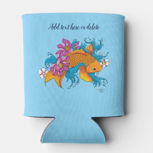 Koi Fish Lotus Kersenbloesem Blikjeskoeler (Achterkant)