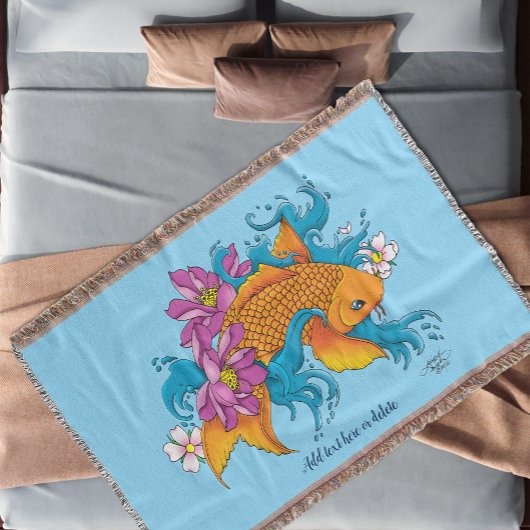 Koi Fish Lotus Kersenbloesem Deken