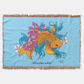 Koi Fish Lotus Kersenbloesem Deken (Voorkant)