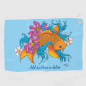 Koi Fish Lotus Kersenbloesem Golfhanddoek (Horizontaal)