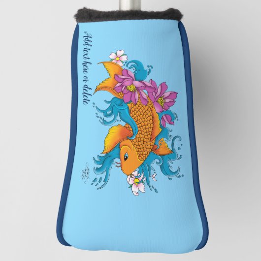 Koi Fish Lotus Kersenbloesem Golfheadcover (Draai 90)